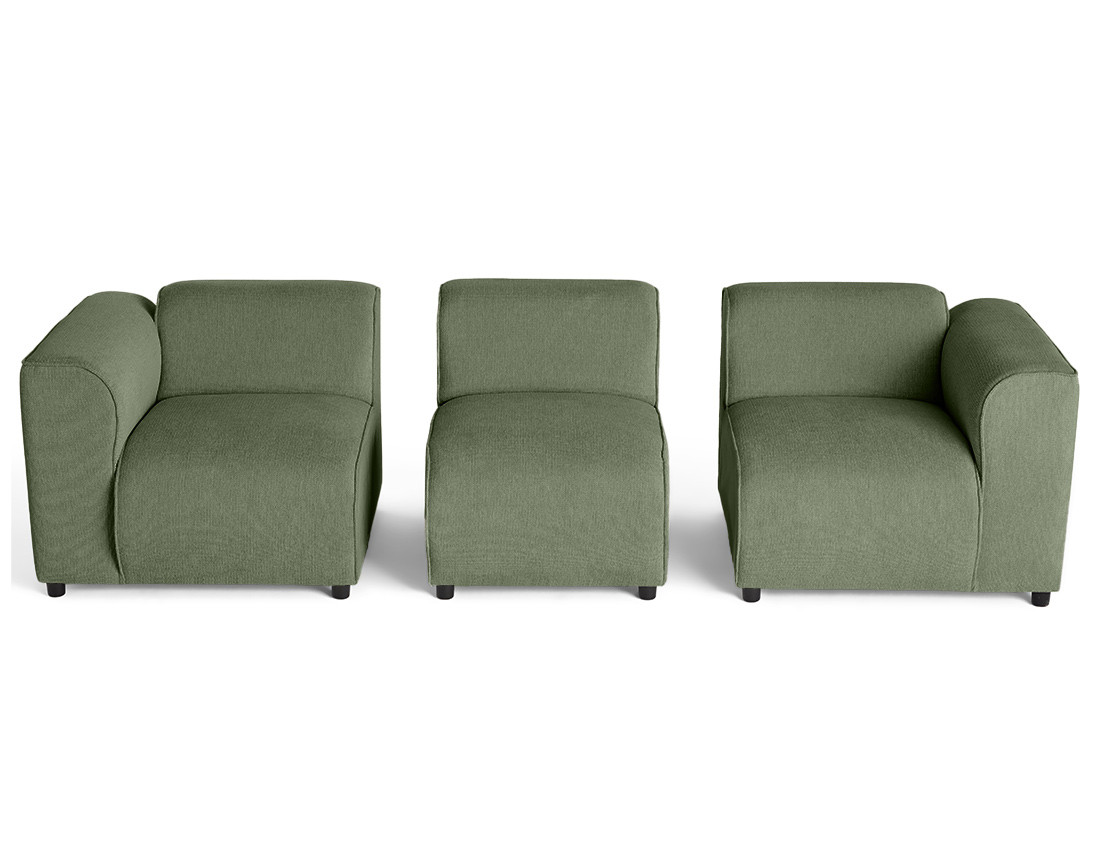 Canapé modulable 3 places en tissu texturé Suaro