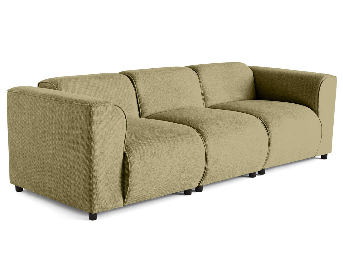 Canapé modulable 3 places en tissu texturé Suaro