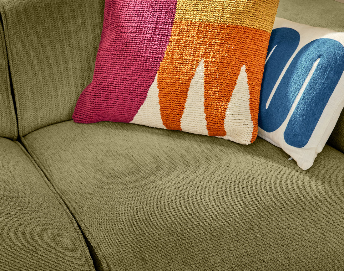 Canapé modulable 3 places en tissu texturé Suaro