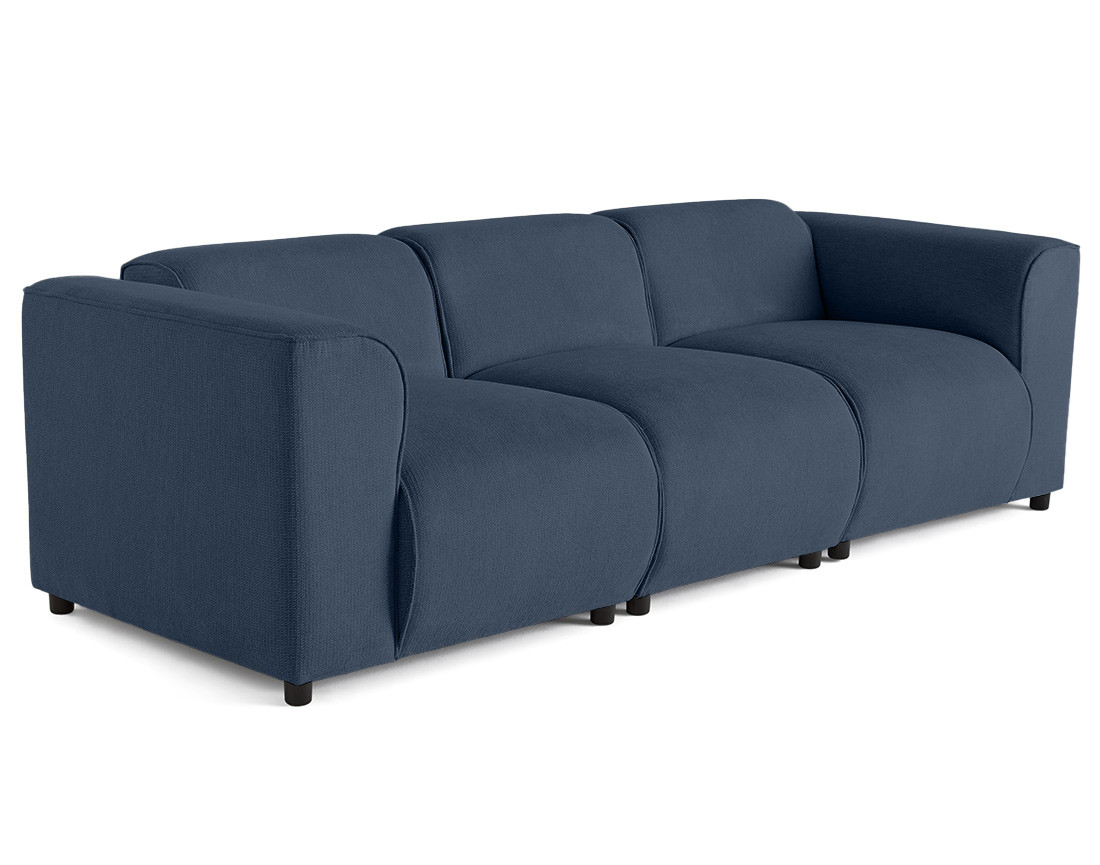 Canapé modulable 3 places en tissu texturé Suaro