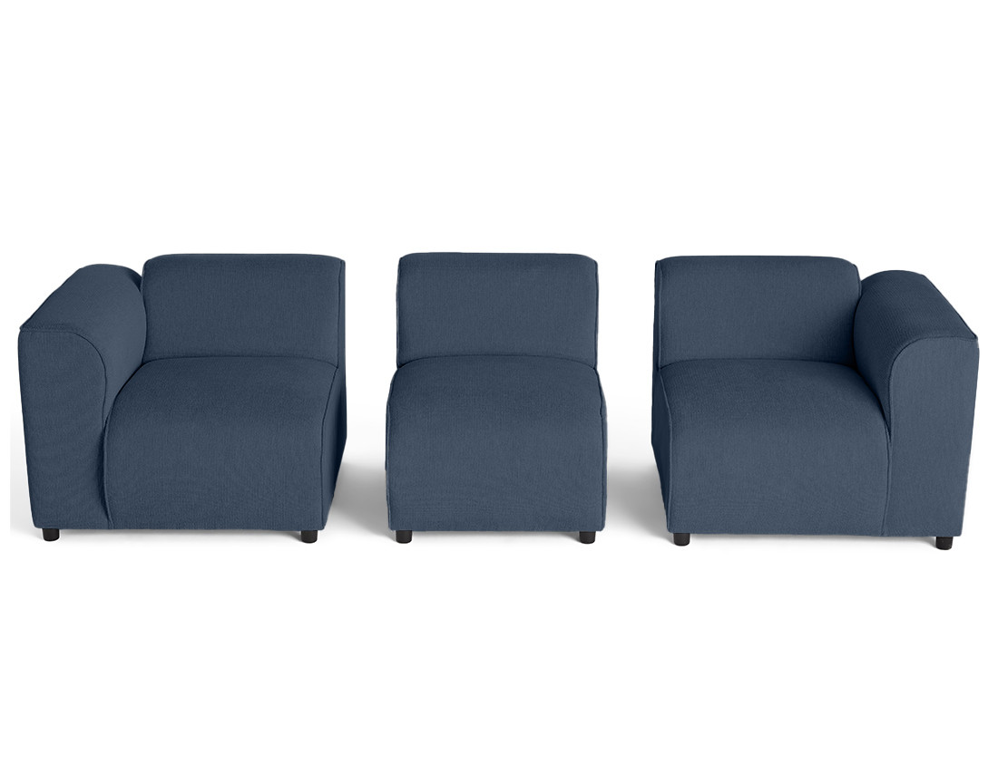 Canapé modulable 3 places en tissu texturé Suaro