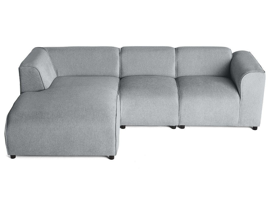 Canapé modulable d'angle gauche 4 places en tissu texturé Suaro