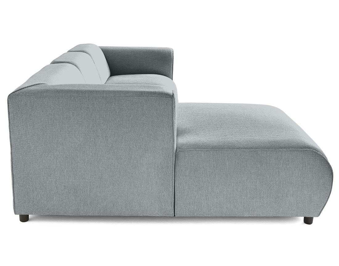 Canapé modulable d'angle gauche 4 places en tissu texturé Suaro
