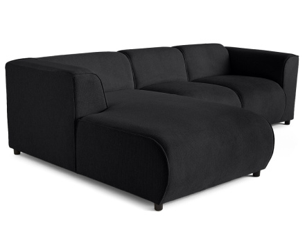 Canapé modulable d'angle gauche 4 places en tissu texturé Suaro