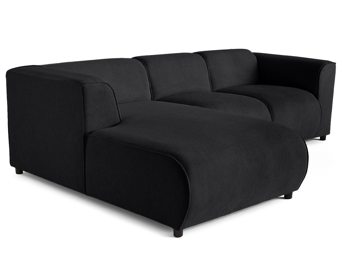 Canapé modulable d'angle gauche 4 places en tissu texturé Suaro