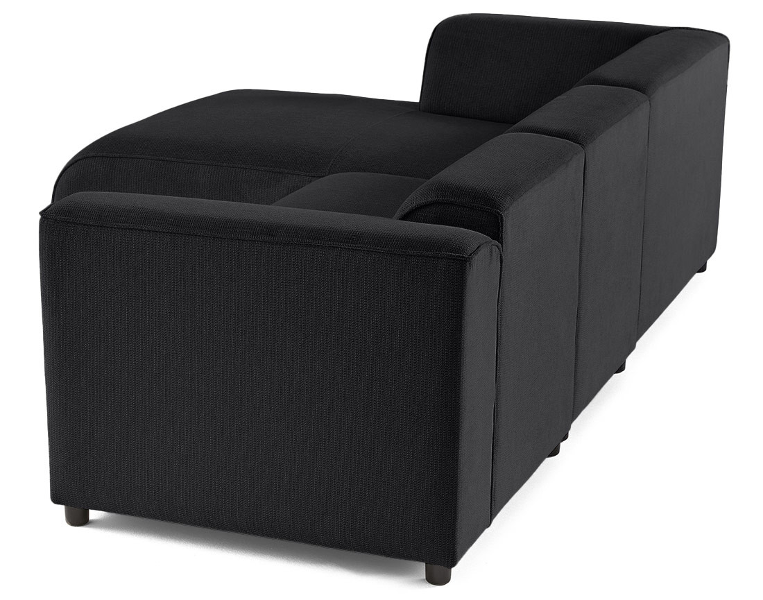 Canapé modulable d'angle gauche 4 places en tissu texturé Suaro