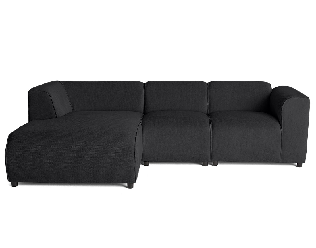Canapé modulable d'angle gauche 4 places en tissu texturé Suaro