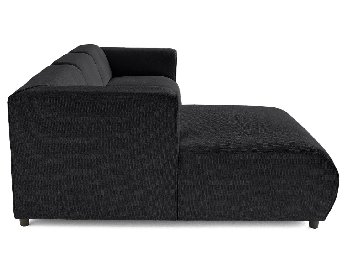 Canapé modulable d'angle gauche 4 places en tissu texturé Suaro