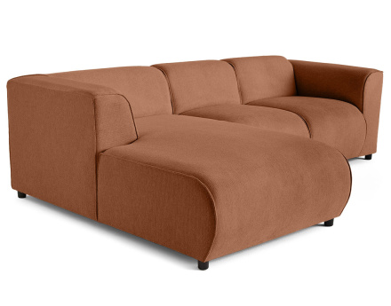 Canapé modulable d'angle gauche 4 places en tissu texturé Suaro