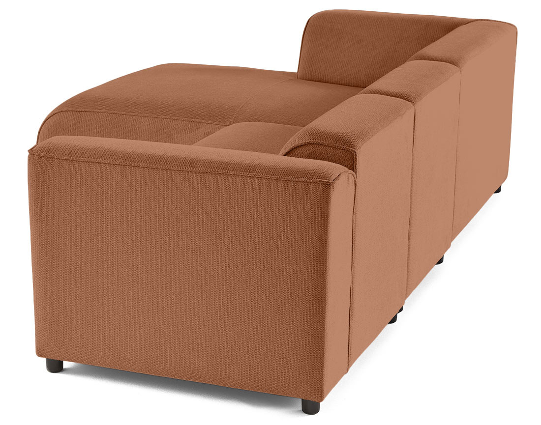 Canapé modulable d'angle gauche 4 places en tissu texturé Suaro