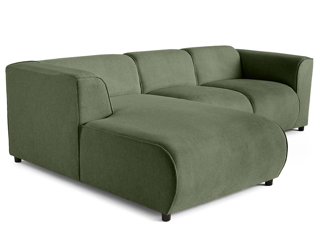 Canapé modulable d'angle gauche 4 places en tissu texturé Suaro