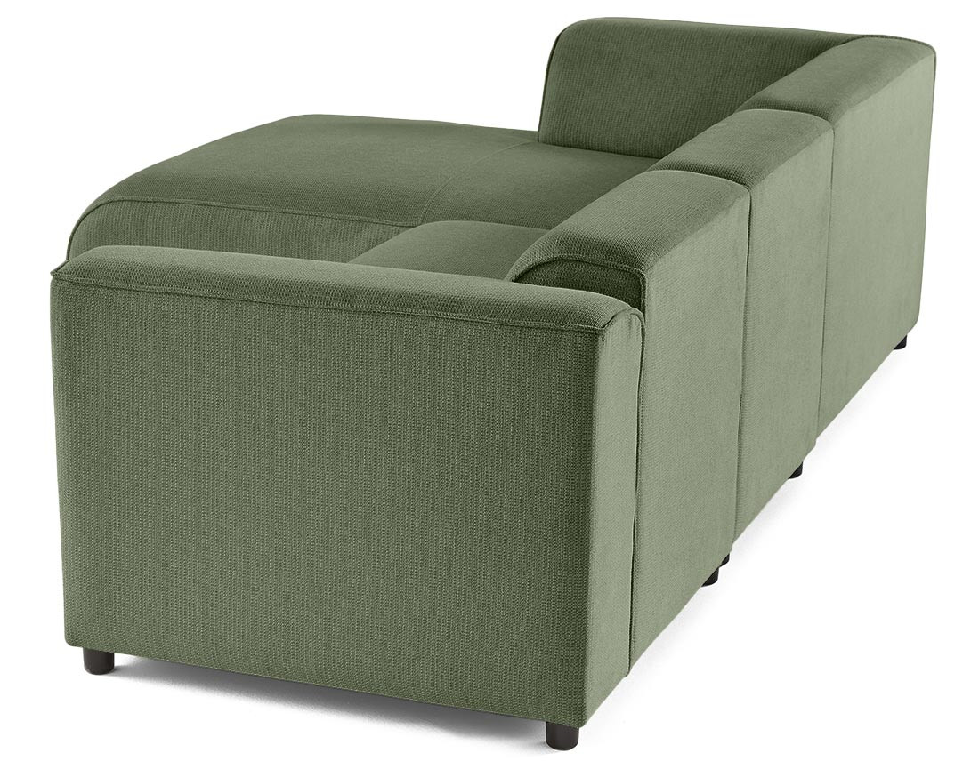 Canapé modulable d'angle gauche 4 places en tissu texturé Suaro