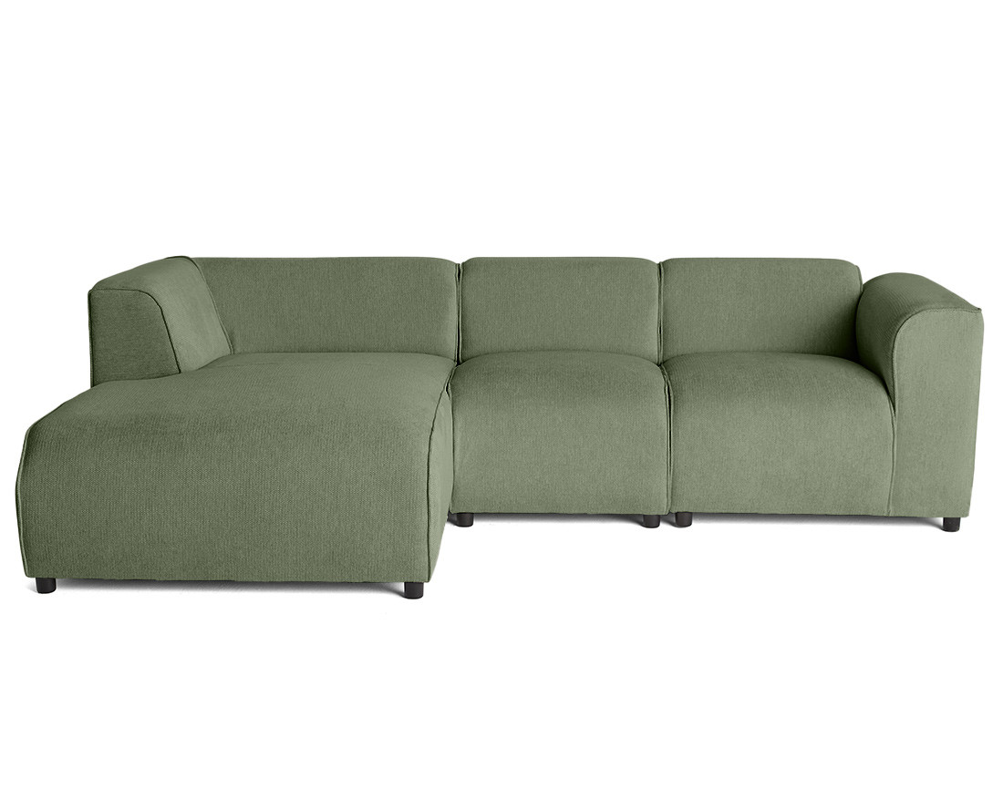 Canapé modulable d'angle gauche 4 places en tissu texturé Suaro