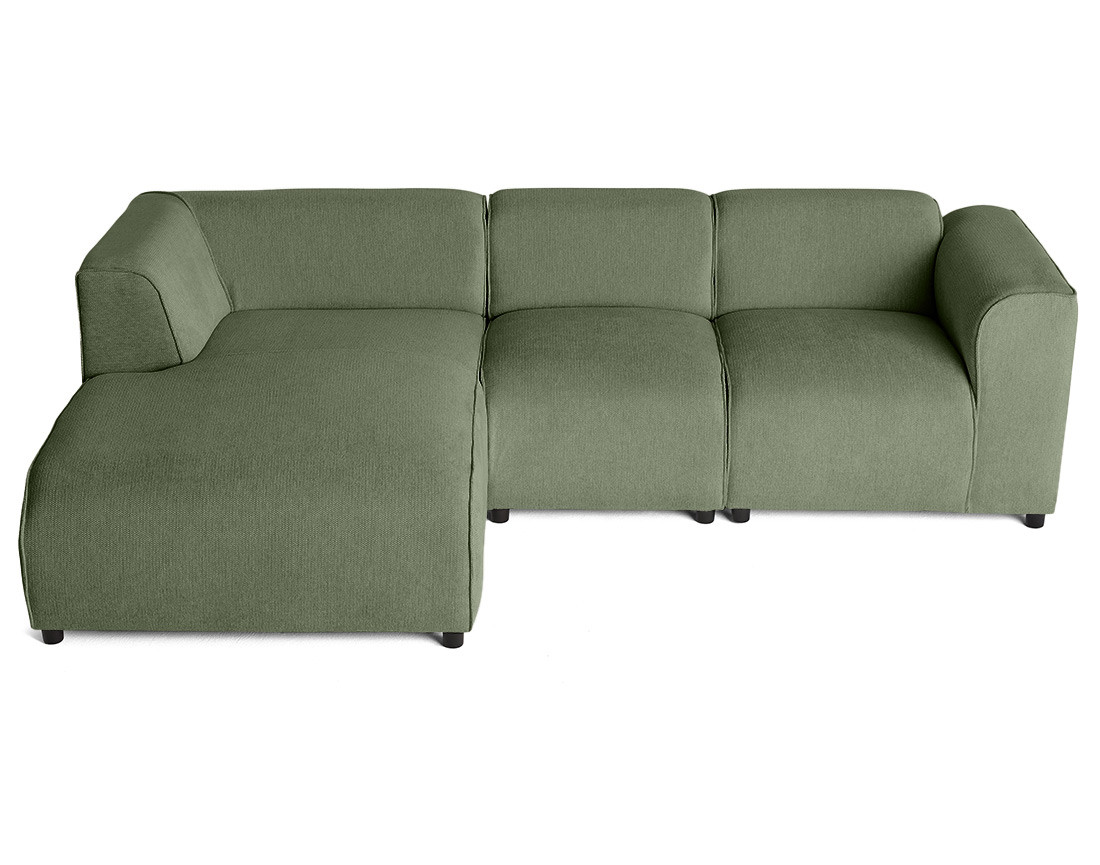 Canapé modulable d'angle gauche 4 places en tissu texturé Suaro