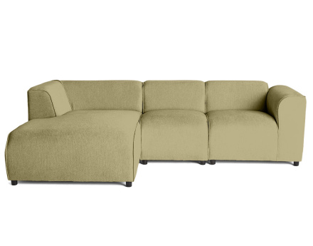 Canapé modulable d'angle gauche 4 places en tissu texturé Suaro