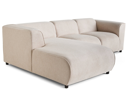 Canapé modulable d'angle gauche 4 places en tissu texturé Suaro