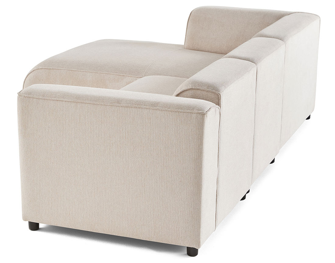Canapé modulable d'angle gauche 4 places en tissu texturé Suaro