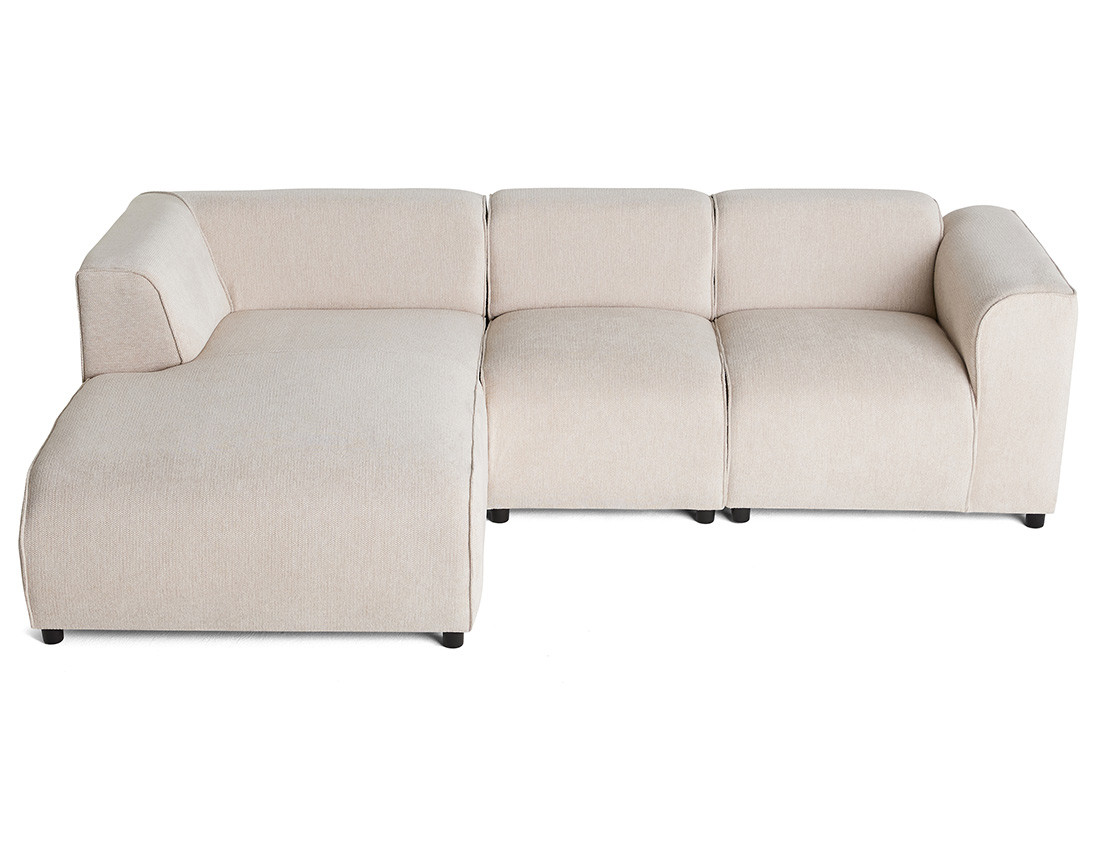 Canapé modulable d'angle gauche 4 places en tissu texturé Suaro