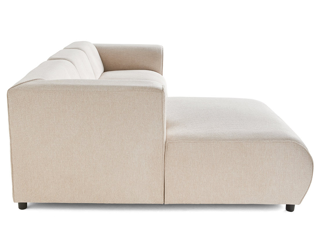 Canapé modulable d'angle gauche 4 places en tissu texturé Suaro