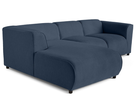 Canapé modulable d'angle gauche 4 places en tissu texturé Suaro