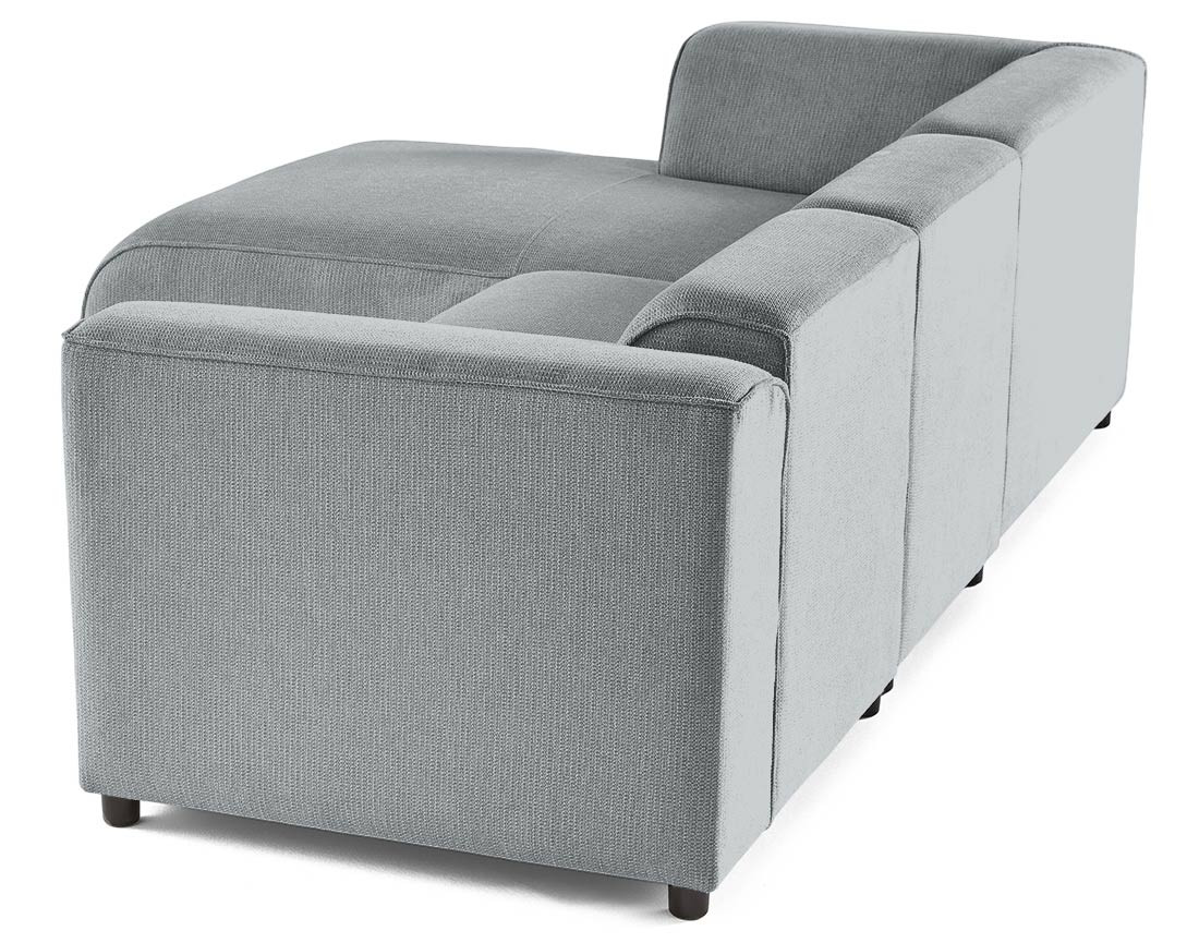 Canapé modulable d'angle gauche 4 places en tissu texturé Suaro