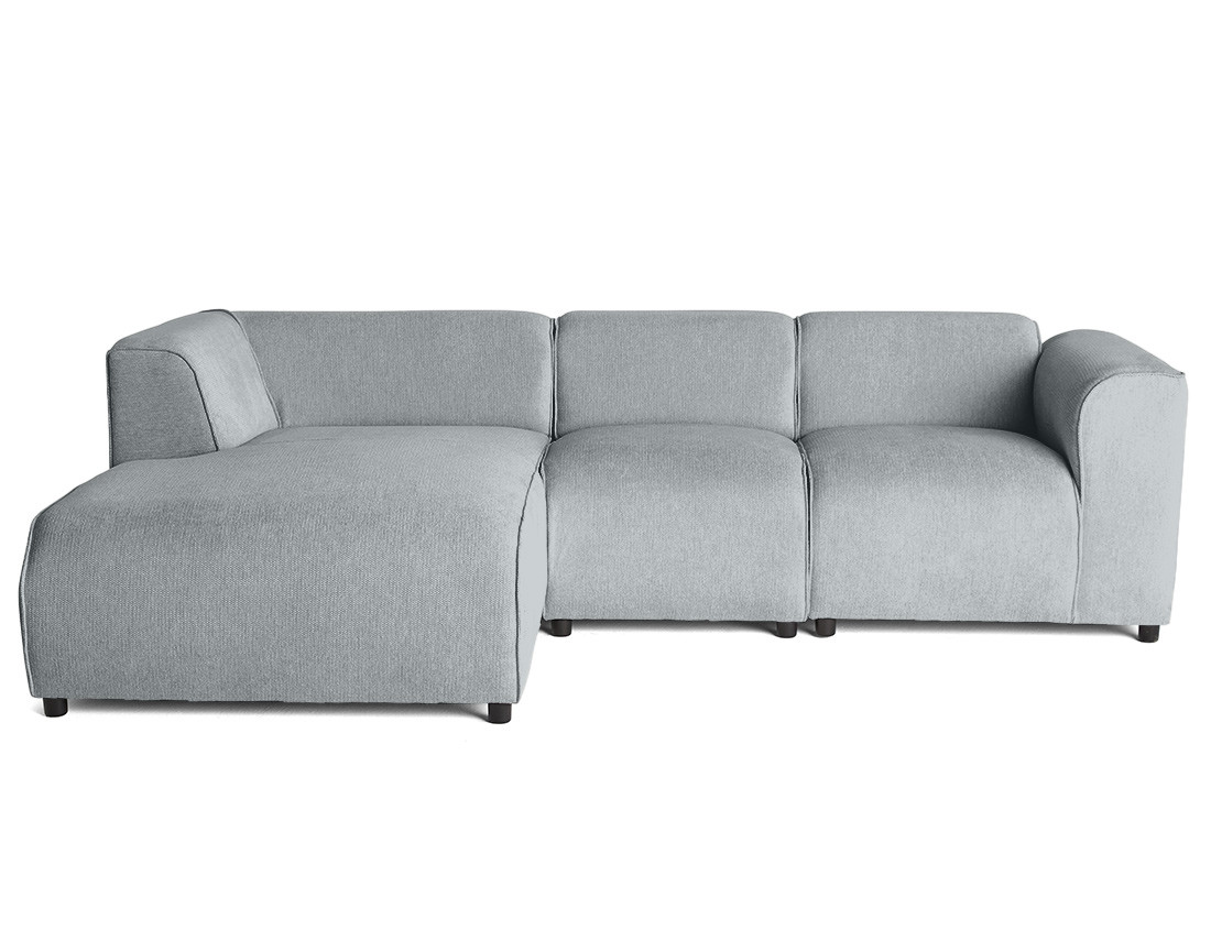Canapé modulable d'angle gauche 4 places en tissu texturé Suaro