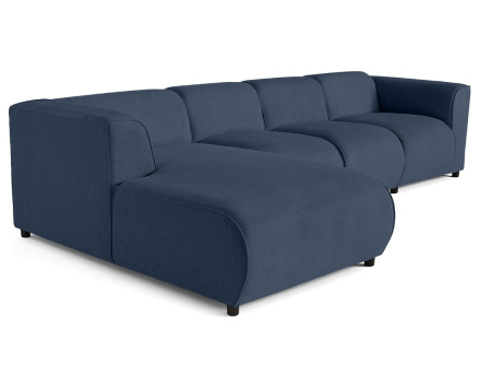 Canapé modulable d'angle gauche 5 places en tissu texturé Suaro