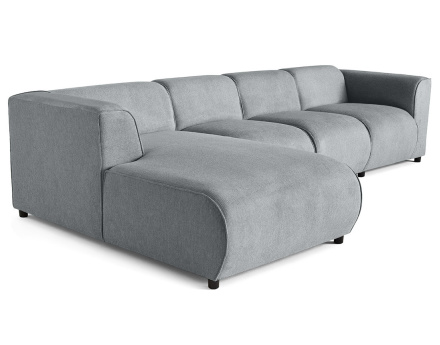 Canapé modulable d'angle gauche 5 places en tissu texturé Suaro