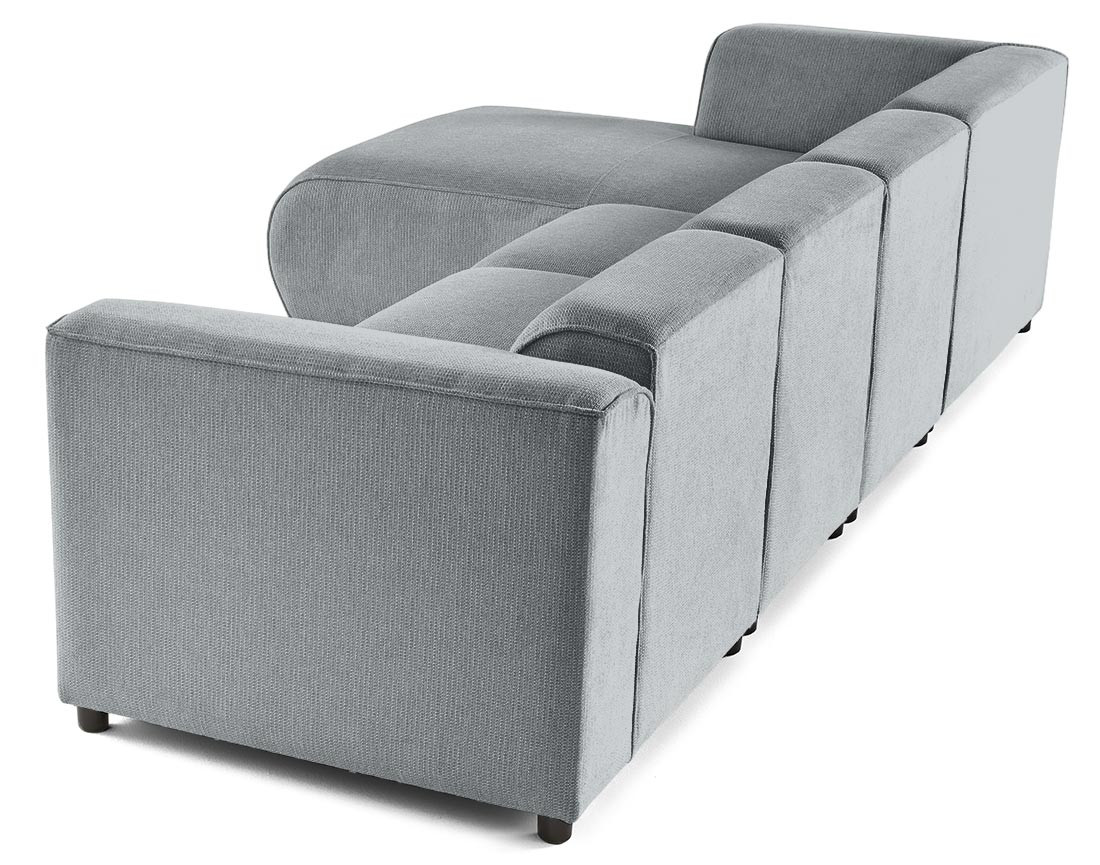 Canapé modulable d'angle gauche 5 places en tissu texturé Suaro