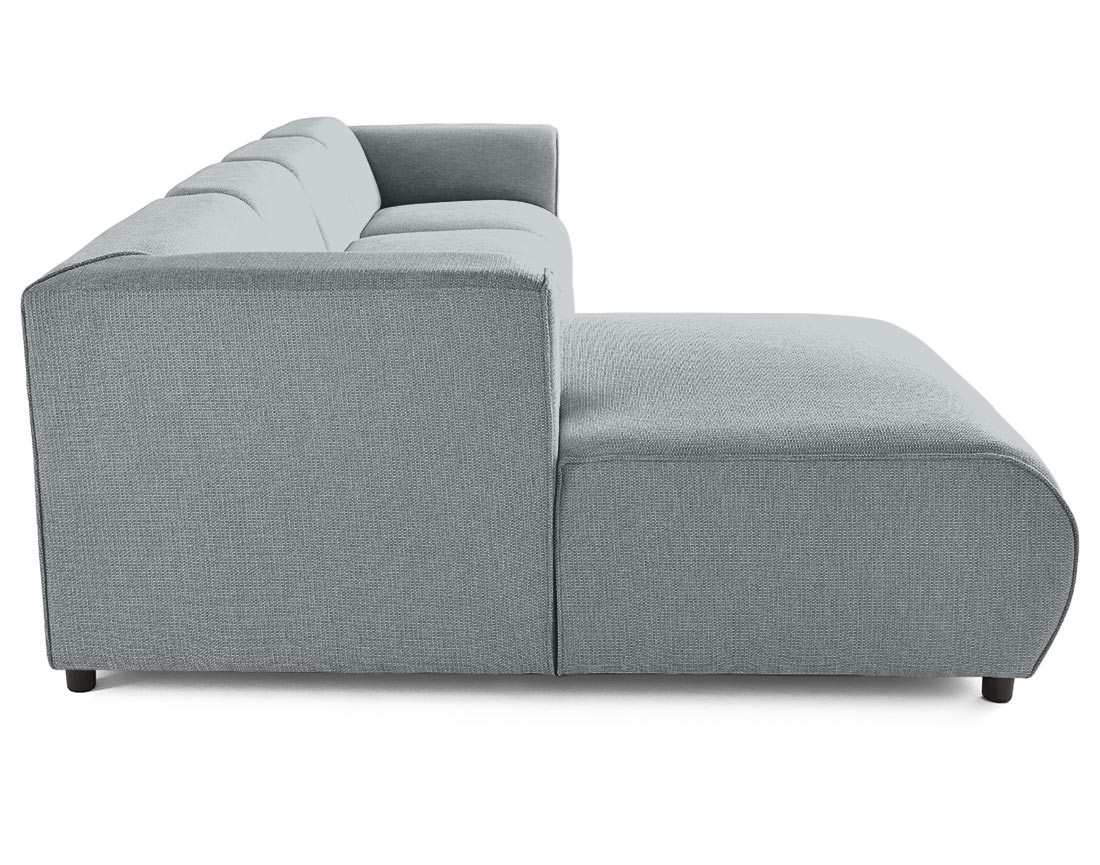 Canapé modulable d'angle gauche 5 places en tissu texturé Suaro