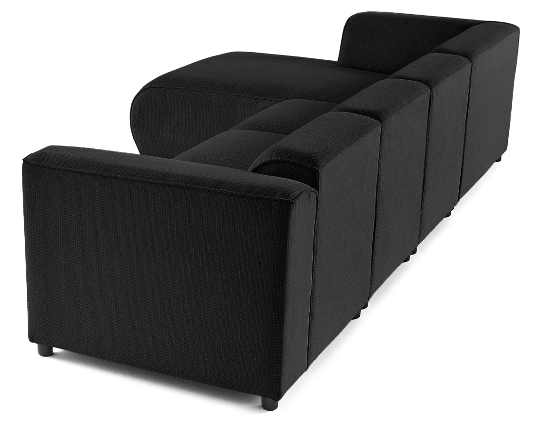 Canapé modulable d'angle gauche 5 places en tissu texturé Suaro