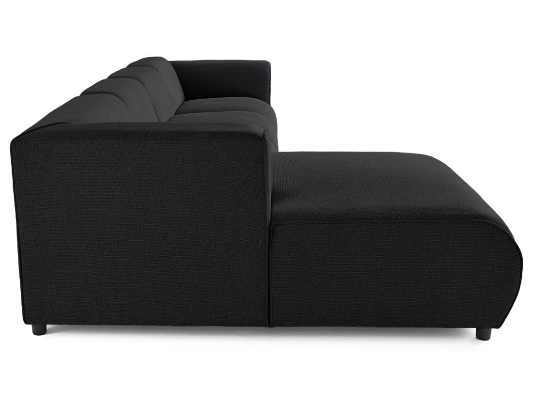 Canapé modulable d'angle gauche 5 places en tissu texturé Suaro