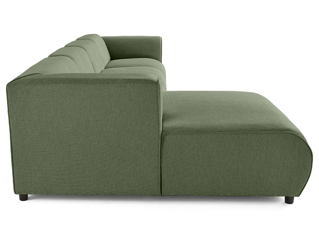 Canapé modulable d'angle gauche 5 places en tissu texturé Suaro