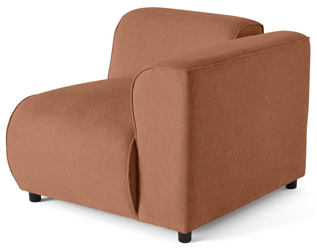 Module d'assise d'angle droit en tissu texturé Suaro