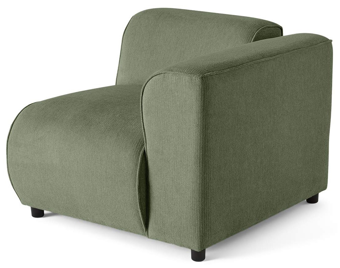 Module d'assise d'angle droit en tissu texturé Suaro