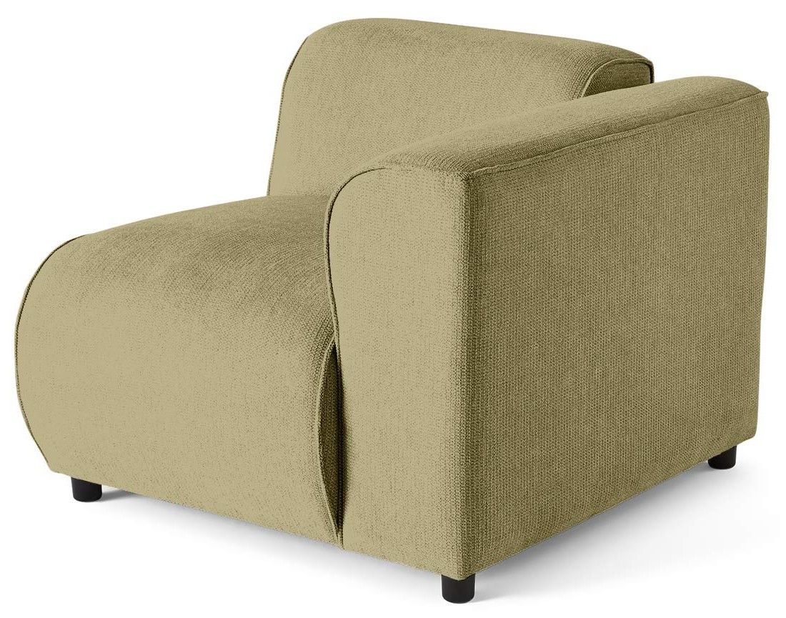 Module d'assise d'angle droit en tissu texturé Suaro