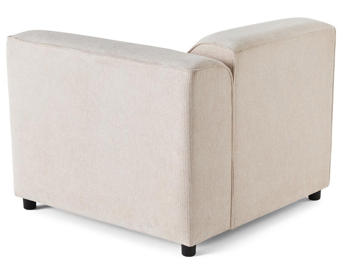 Module d'assise d'angle droit en tissu texturé Suaro