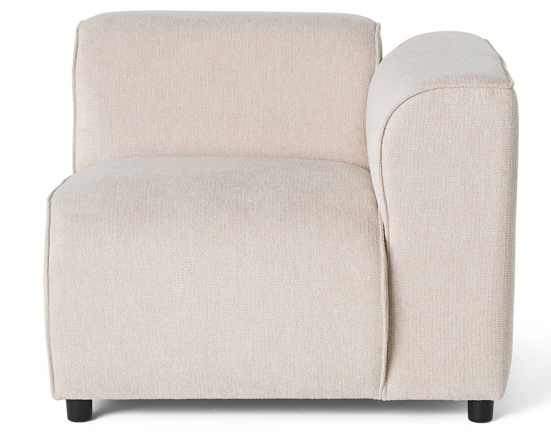 Module d'assise d'angle droit en tissu texturé Suaro