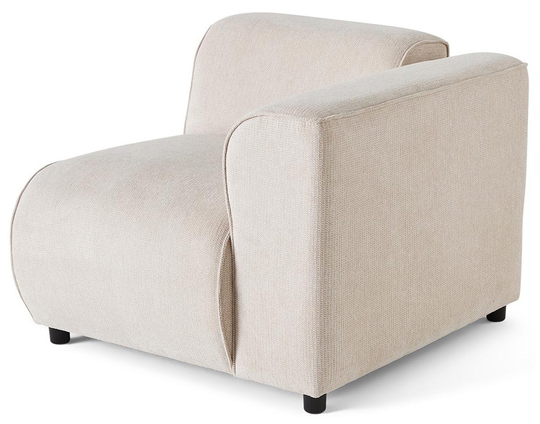 Module d'assise d'angle droit en tissu texturé Suaro