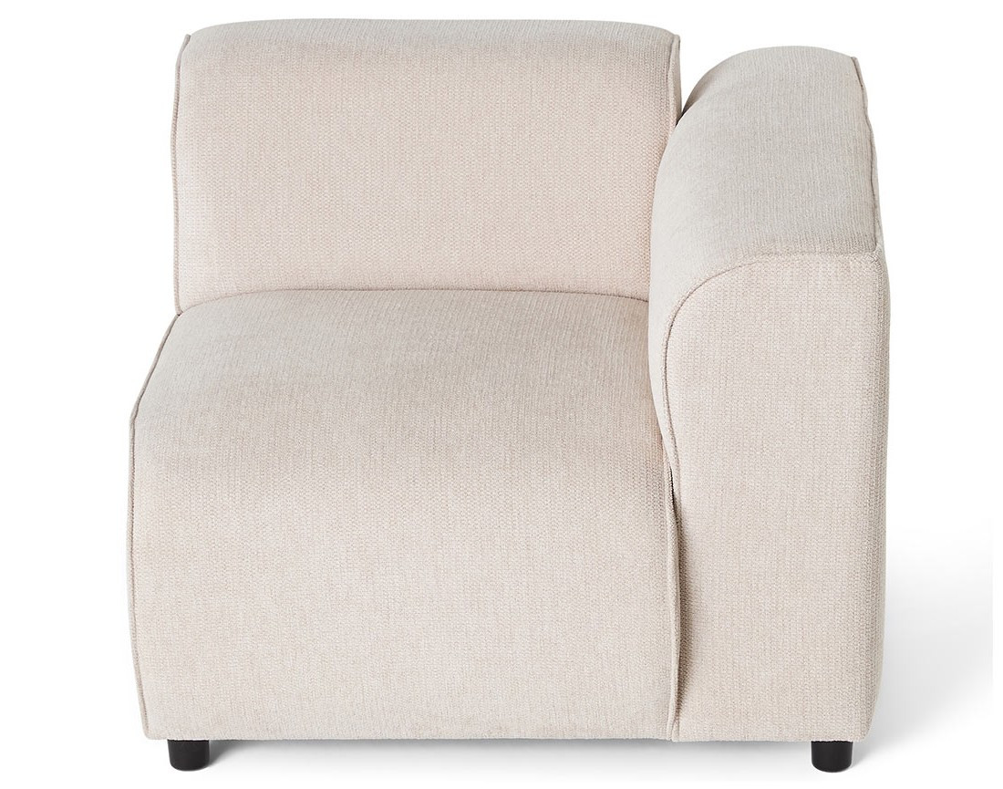 Module d'assise d'angle droit en tissu texturé Suaro