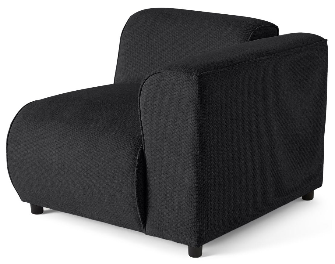 Module d'assise d'angle droit en tissu texturé Suaro