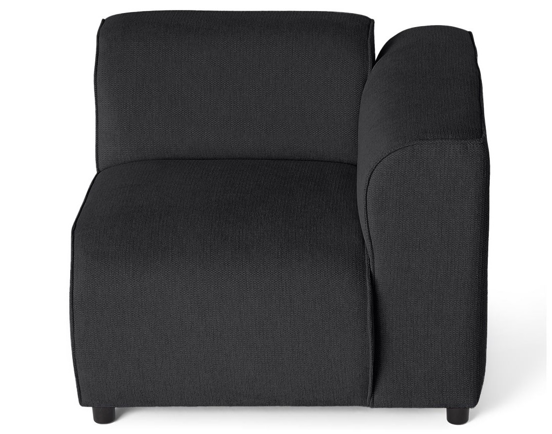 Module d'assise d'angle droit en tissu texturé Suaro