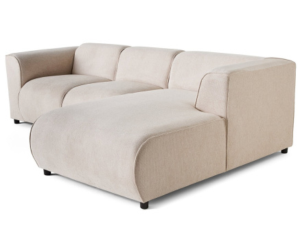 Canapé modulable d'angle droit 4 places en tissu texturé Suaro