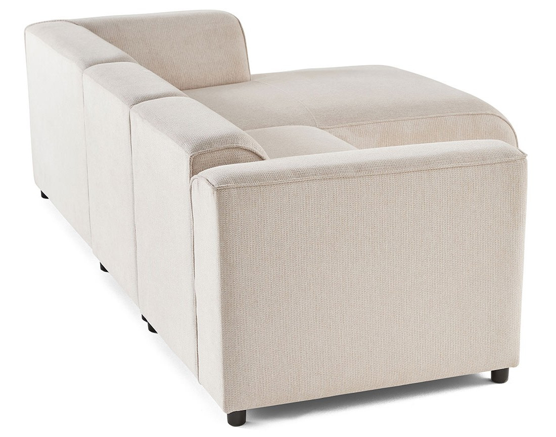 Canapé modulable d'angle droit 4 places en tissu texturé Suaro