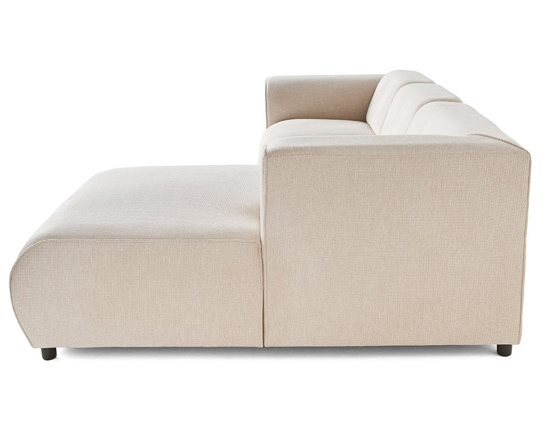 Canapé modulable d'angle droit 4 places en tissu texturé Suaro