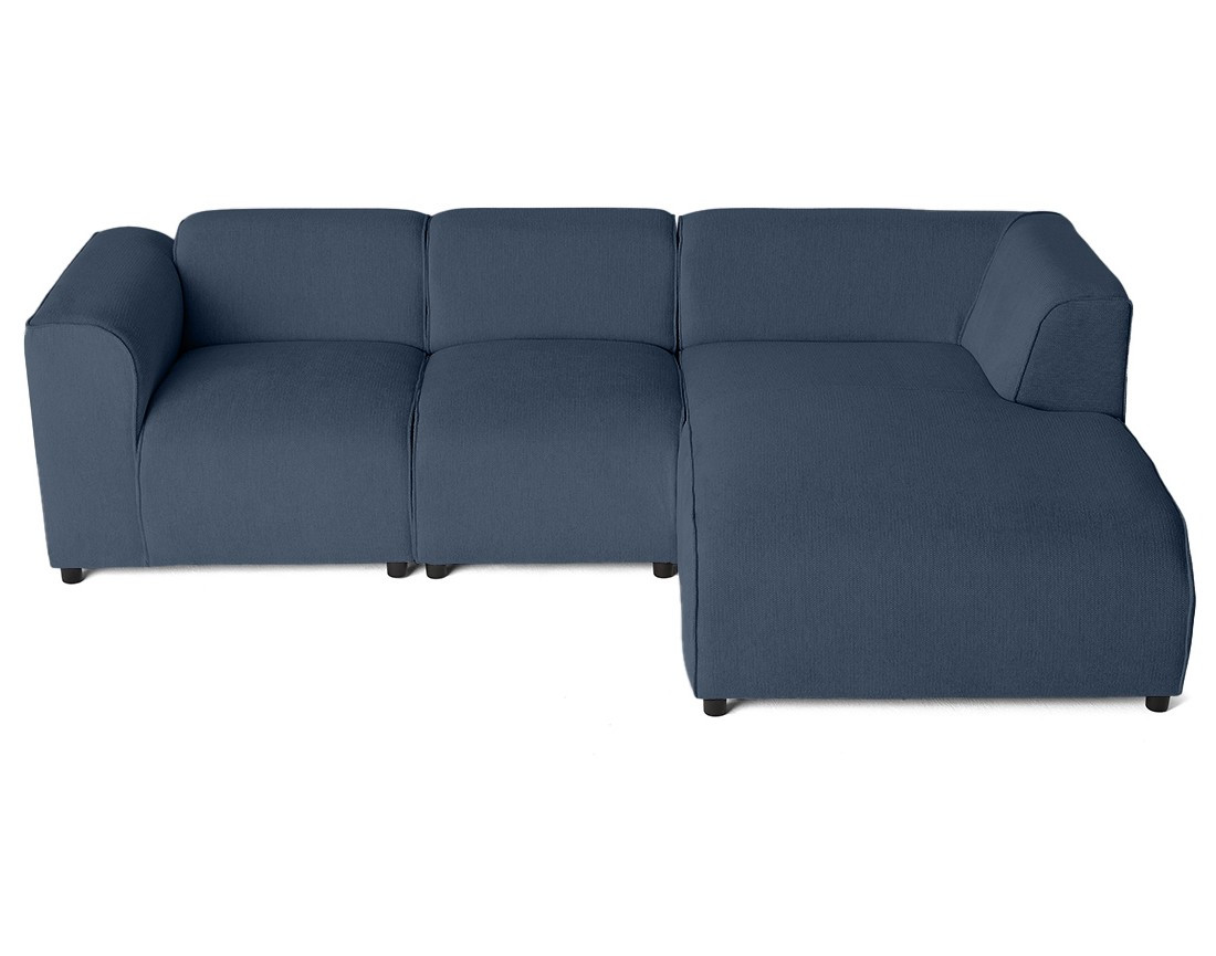 Canapé modulable d'angle droit 4 places en tissu texturé Suaro
