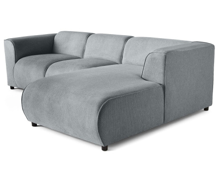 Canapé modulable d'angle droit 4 places en tissu texturé Suaro