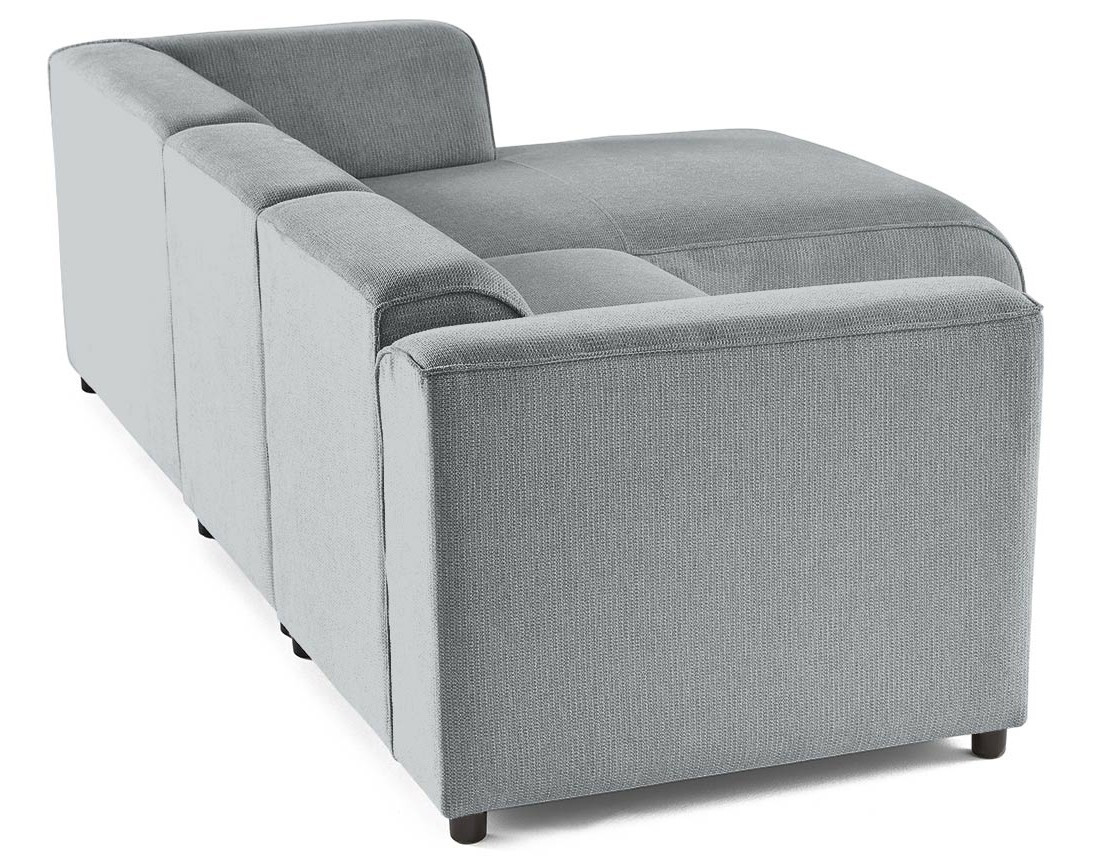 Canapé modulable d'angle droit 4 places en tissu texturé Suaro