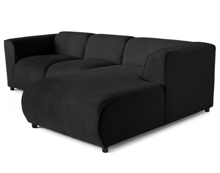 Canapé modulable d'angle droit 4 places en tissu texturé Suaro