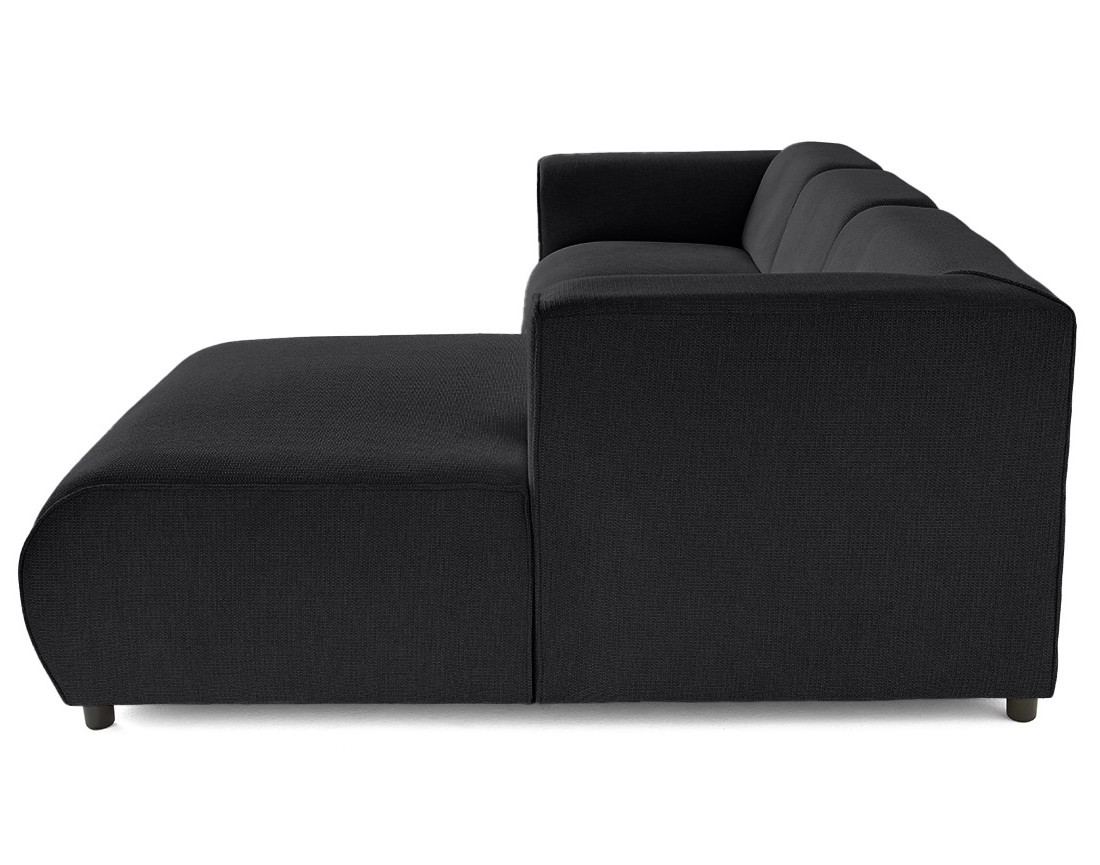 Canapé modulable d'angle droit 4 places en tissu texturé Suaro